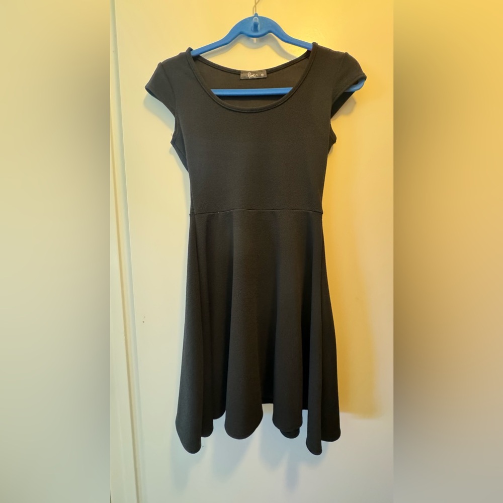Black Skater Dress Cap Sleeves
